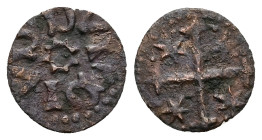 Wallachia. Radu I, AD 1377-1383. AE, Ban. 0.44 g. 13.13 mm.
Obv: Sun in the center.
Rev: Cross with stars. 
Ref: MBR 78a
Very Fine.