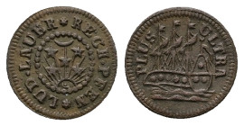 Germany, Nuremberg. Counter Token to Ship. 0.35 g. 12.96 mm.
Obv: LUD LAUER RECH PFEN. Sun, stars and moon.
Rev: PLUS ULTRA. Ship to the left, initial...