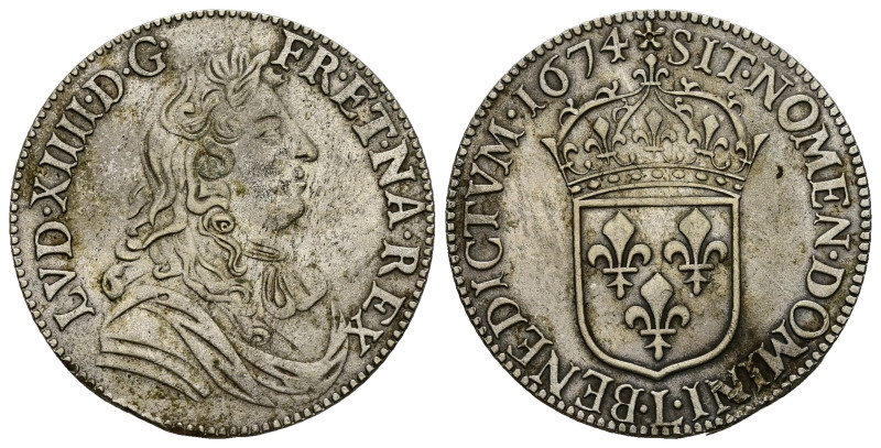 France. Louis XIV the Sun King, AD 1643-1715. ½ Ecu, 12.79 g. 32.19 mm.
Obv: LV...