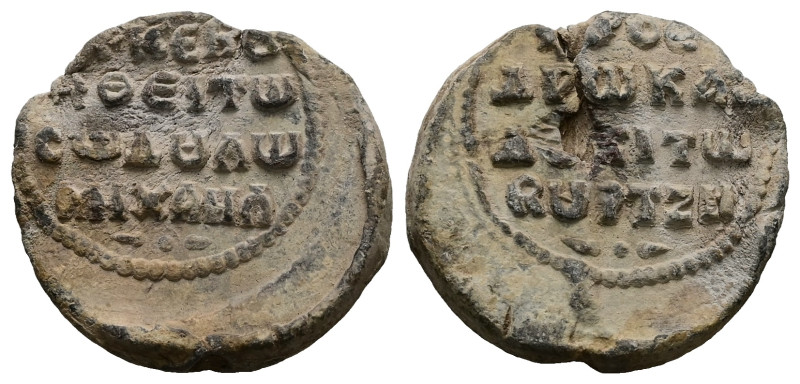 PB Byzantine seal of Michael Bourtzes, proedros and doux (AD 11th century, secon...