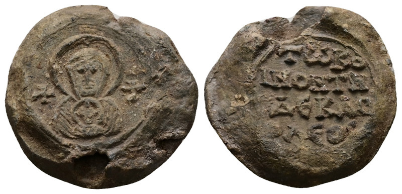 PB Byzantine seal of the community (koinon) of Dekapolis (AD 7th century)
Obv: B...