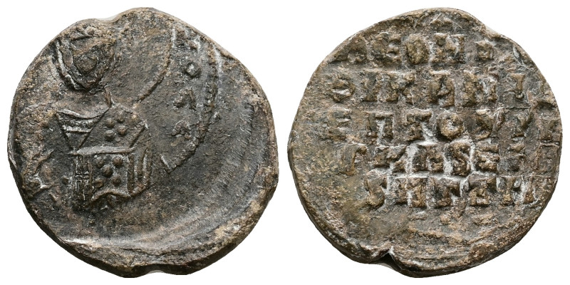 PB Byzantine seal of Leon, spatharokandidatos epi tou Chrysotriklinou (AD 11th c...