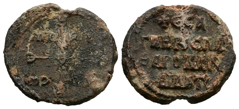PB Byzantine seal of Esagaes, imperial spatharokandidatos (AD 9th century)
Obv: ...