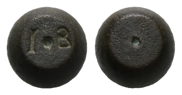 AE Late Roman bronze weight. 12 Grammata (AD 3rd – 5th centuries)
Truncated sphe...