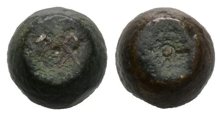 AE Late Roman bronze weight. 1 uncia (AD 3rd – 5th centuries)
Truncated sphere s...