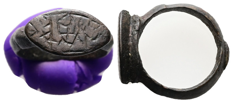 AE Greco-Roman amuletic finger-ring (c. AD 3rd century)
Bronze finger-ring; poin...