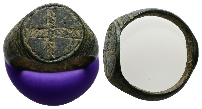 AE Early Byzantine signet-ring (AD 6th–9th centuries)
Signet-ring; bronze; engra...