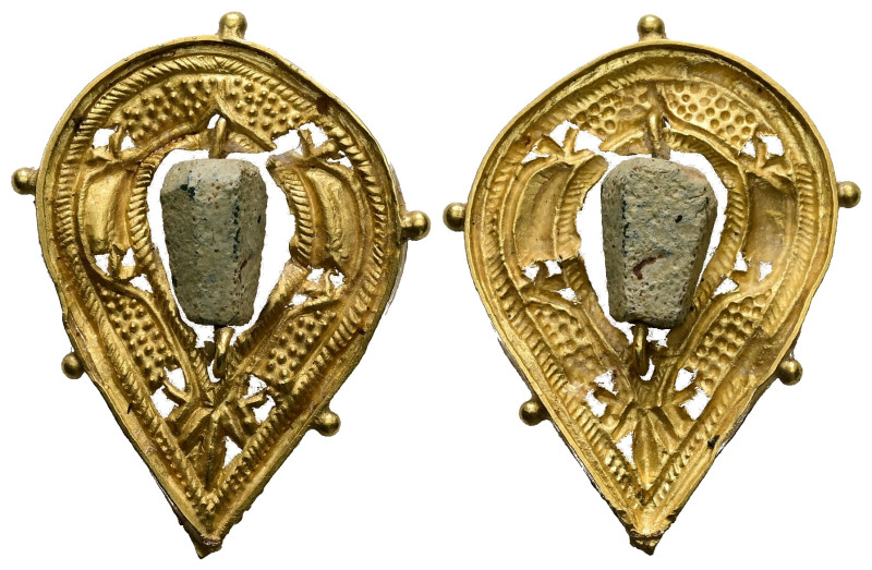 Early Byzantine pendant (c. AD 7th century)
Gold almond-shaped pendant in opus i...