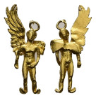 A gold pendant in the form of Eros (c. 1st century BC)
The Eros figure, with wings raised and left hand on hip. Suspension loop to the back of the hea...