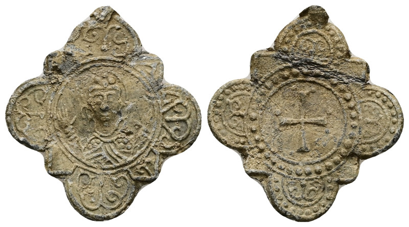 PB Byzantine pendant (AD 10th–12th centuries)
A lead pendant; with floriated end...