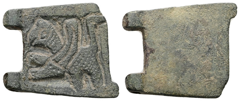 AE Middle Byzantine belt-buckle with griffin (AD 10th century)
Plate from a belt...