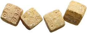 Roman stone Dice Pair (AD 1st–3rd centuries)
A pair of stone dice with ring-and-dot numerals.
Weight: 25.29 g.
Diameter: 32.66 mm.