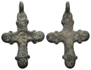 Pendant Cross. Middle Byzantine, 10thC-11thC.
Cross necklace; bronze; arms rounded at the ends, each with a pair of lateral protrusions.
Ref: Dalton 1...