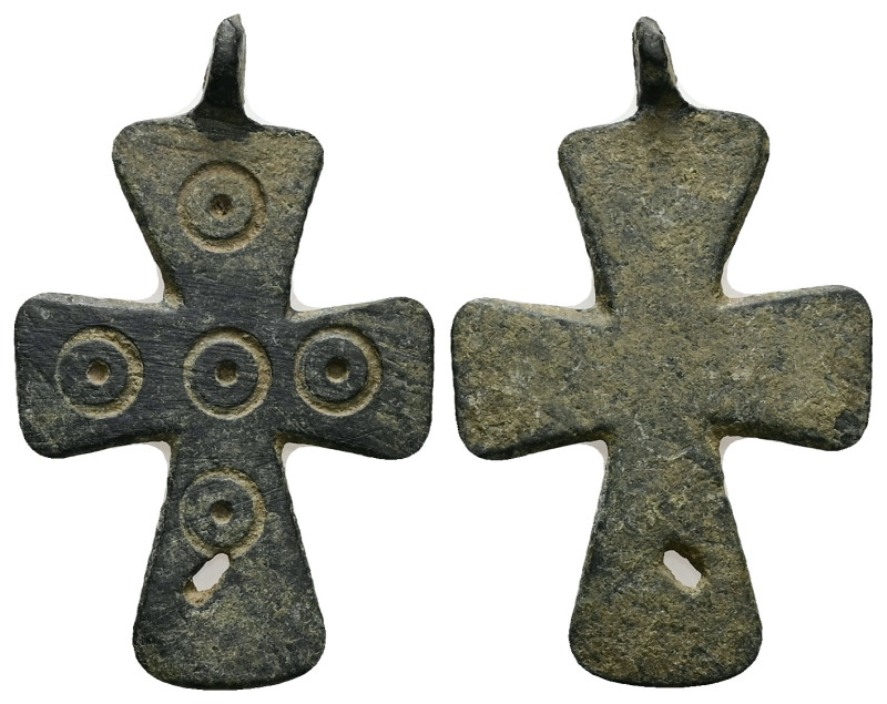 Pendant Cross. Middle Byzantine, 11thC.
Pendant Cross; bronze; cross patée, cast...