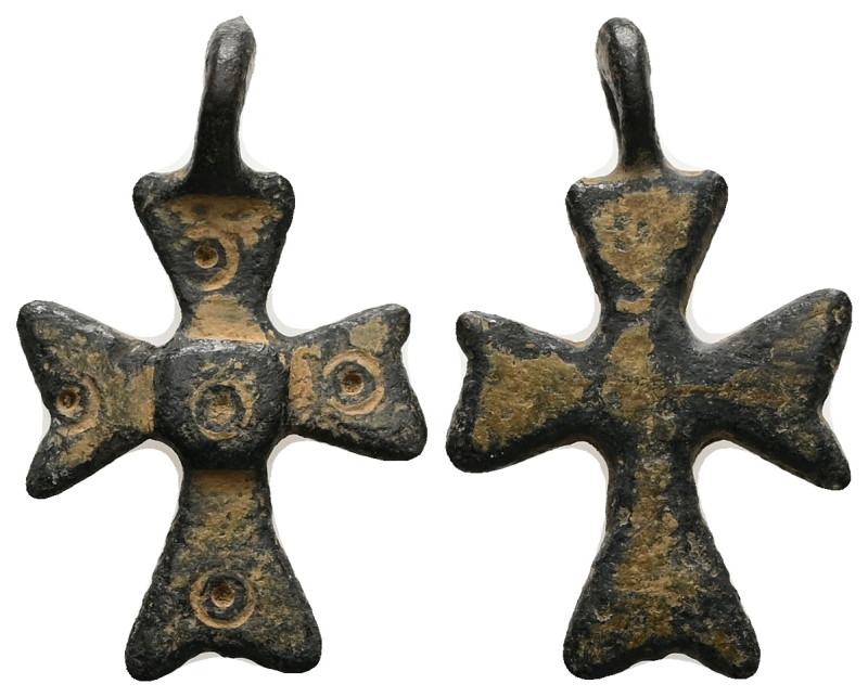 Pendant Cross. Middle Byzantine, 11thC.
Pendant Cross; bronze; cross patée, cast...