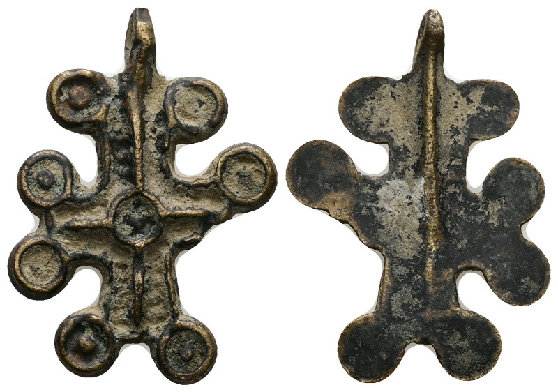 Bronze Cross Pendant. Middle Byzantine, 10thC-12thC.
Weight: 7.14 g. 
Diameter: ...
