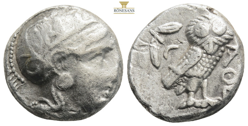 ATTICA. Athens.(Circa 454-404 BC).Tetradrachm.

Obv : Helmeted head of Athena to...