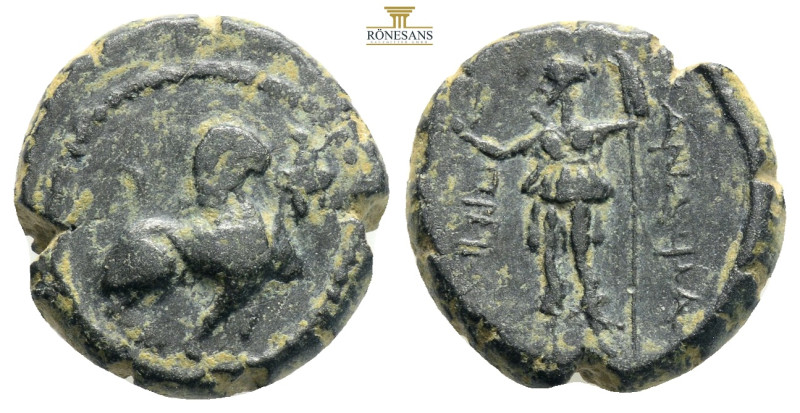 PAMPHYLIA, Perge. Circa 260-230 BC. Æ . Sphinx seated right, wearing kalathos /
...