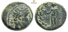 Lydia, Sardes (133 BC-AD 14) AE 
Obv: Laureate head of youthful Herakles right, lion skin tied around neck
Rev: ΣAΡΔIANΩN, Apollo standing left, holdi...