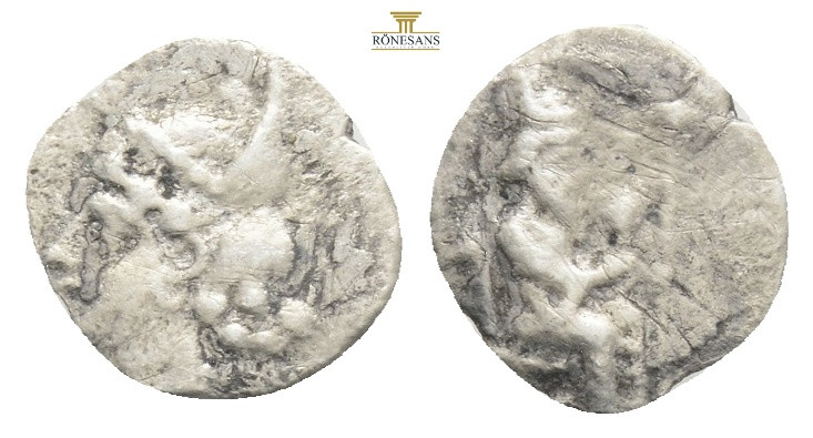 CILICIA. Myriandros. Mazaios (Satrap of Cilicia, 361/0-334 BC). Obol.
Obv: King ...