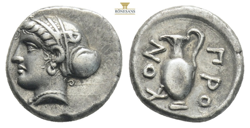 ISLANDS off MYSIA, Proconnesos. Circa 411-387 BC. AR Hemidrachm .
Head of Aphrod...