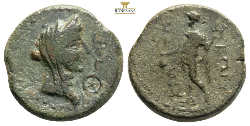 CILICIA, Soloi. Circa 100-30 BC. Æ Draped bust of Artemis right, quiver on shoul...