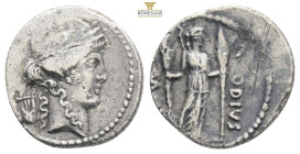 Roman Republic
P. Clodius M.f. Turrinus (42 BC). AR denarius...About VF. Rome. Laureate head of Apollo right; lyre behind / P • CLODIVS | M • F, Diana...