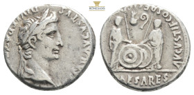 AUGUSTUS.(27 BC-14).Lugdunum.Denarius.

Obv : CAESAR AVGVSTVS DIVI F PATER PATRIAE.
Laureate head right.

Rev : C L CAESARES AVGVSTI F COS DESIG PRINC...