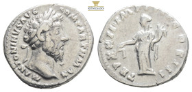 MARCUS AURELIUS. 161-180 AD. AR Denarius Struck 166-167 AD.
 M ANTONINVS AVG ARM PARTH MAX, laureate head right / TR P XXI IMP IIII COS III, Aequitas ...