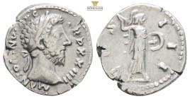 Roman Imperial Coins
MARCUS AURELIUS (161-180). Denarius. Rome. Obv: ANTONINVS AVG TR P XXIIII. Laureate head right. Rev: COS III. Minerva advancing r...