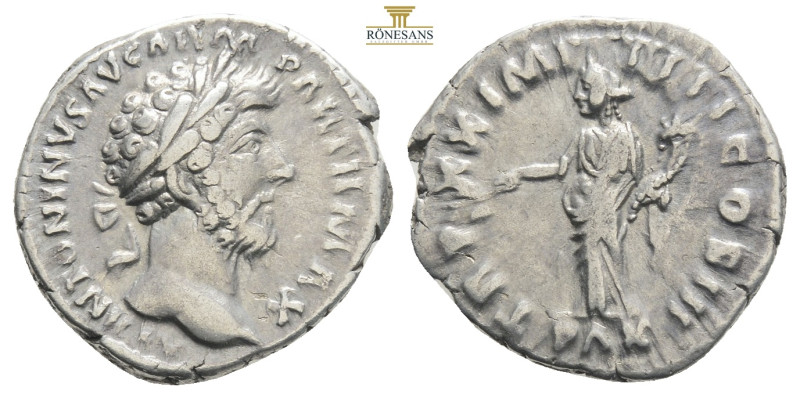 Marcus Aurelius (161 - 180 AD).
Denarius. 166 - 167 AD Rome.
Vs: M ANTONINVS AVG...