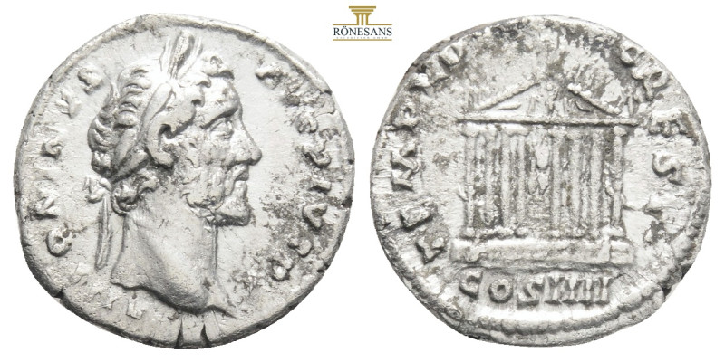 Roman Empire. Antonius Pius (138161). Denarius, 145161, Rome
Obv: Head of the em...