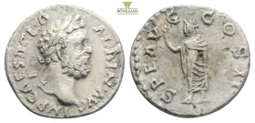 Clodius Albinus, 193 - 197 AD Denarius 195 - 197 AD VAT. Lugdunum.
Obverse: IMP CAES D CLO ALBIN AVG, head with laurel wreath r.
Rev.: SPES AVG COS II...