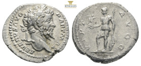 SEPTIMIUS SEVERUS (193-211). Denarius. Rome.
Obv: SEVERVS AVG PART MAX.
Laureate head right.
Rev: VIRT AVGG.
Virtus standing left with shield, spear a...