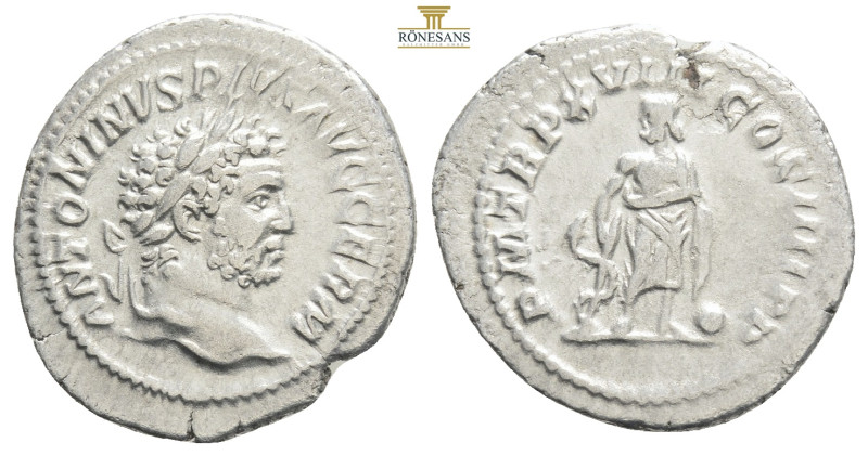 Caracalla (197 - 217 AD).
Denarius. 215 AD Rome.
Vs: ANTONINVS PIVS AVG GERM. He...