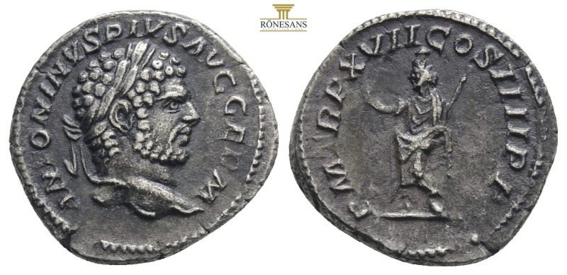 Caracalla. AD 198-217. AR Denarius Uncertain Syrian(?) mint. Struck circa AD 215...