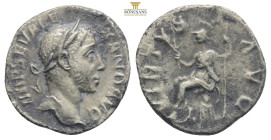 Severus Alexander AD 222-235. Rome
Denar AR
IMP SEV ALEXAND AVG; Laureate head right / VIRTVS AVG; Virtus seated left on cuirass, holding branch and s...