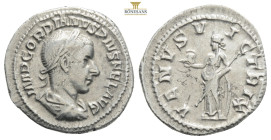 Gordian III. (238 - 244 AD).
Denarius. 240 AD Rome.
Vs: IMP GORDIANVS PIVS FEL AVG. Bust with laurel wreath, paludament and armor on the right.
Rev: V...