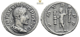 Maximinus I, 235-238. Denarius Rome, 235. IMP MAXIMINVS PIVS AVG Laureate, draped and cuirassed bust of Maximinus to right. Rev. P M TR P P P Maximinu...