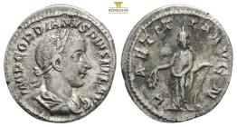 GORDIAN III. (238 - 244 AD). Denarius. 240 - 241 AD Rome.
Vs: IMP GORDIANVS PIVS FEL AVG. Bust with laurel wreath, paludament and armor on the right.
...