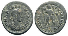 ARCADIUS (01/19/383-05/1/408)
Flavius ​​Arcadius
Maiorina 393-395…..Obverse legend: D N ARCADIVS P F AVG…..Reverse legend: GLORIA - ROMANORVM// SMK. 4...