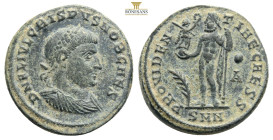 CRISPUS (1/04/317-09/326)
Flavius ​​Julius Crispus Caesar (317-326)
Obverse legend: D N FL IVL CRISPVS NOB CAES.
Obverse description
PROVIDEN-TIAE CAE...