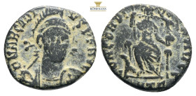 Roman Imperial & Provincial
Arcadius, 383-408. Follis Antioch, 401-403. D N ARCADI-VS P F AVG Diademed, helmeted and cuirassed bust of Arcadius facing...