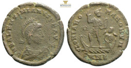 Valentinianus II 375 - 392
Maiorina, Costantinople,
Obverse: D N VALENTINIANVS P F AVG Armored bust right
Reverse: GLORIA ROMANORVM Valentinien standi...