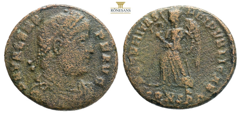 VALENS (364-378). Follis. Rome.
Obv: D N VALENS P F AVG.
Diademed, draped and cu...