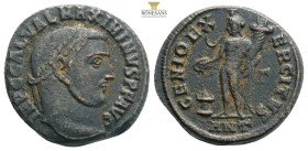 Roman Imperial
Maximianus II Follis. 312-312 AD Cyzicus. (Ric-VI 84a).
Req.: IMP C GAL VAL MAXIMINVS P F AVG, laureate head to right.
Rev.: GENIO AVGV...