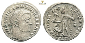 Constantine I (307 - 337 AD).
Follis. 315 - 316 AD Siscia.
Obv: IMP CONSTANTINVS P F AVG. Head with laurel wreath on the right.
Rev: IOVI CONSERVATORI...