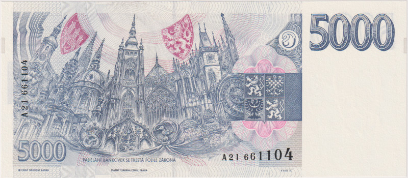 5000 Koruna 1993, series A 21, BKK CZ9, Hej CZ12

UNC