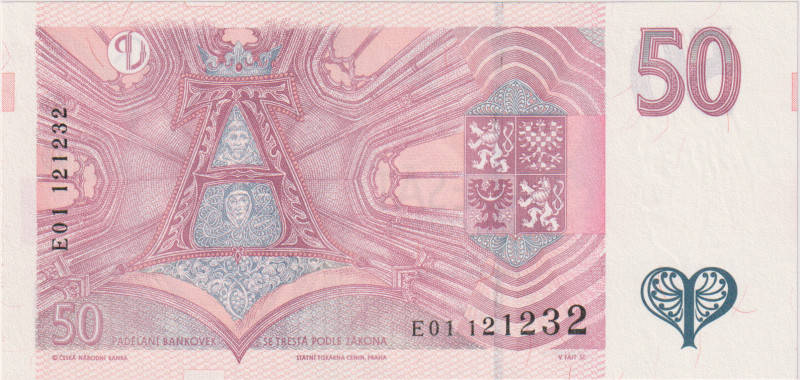 50 Koruna 1997, the first series E 01(!), BKK CZ17, Hej CZ21

UNC