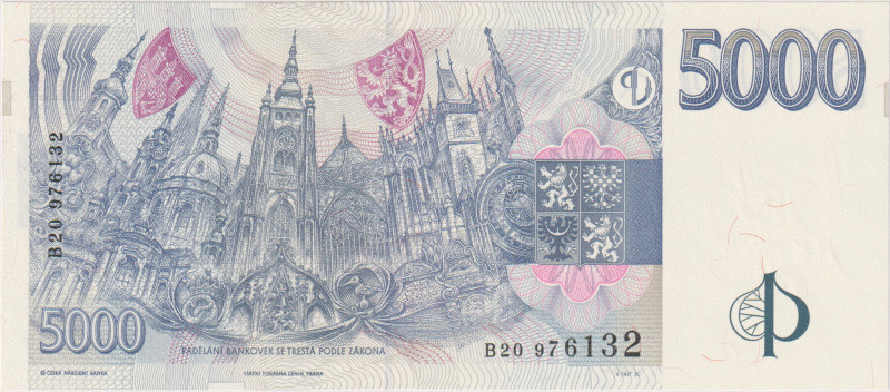 5000 Koruna 1999, series B 20, BKK CZ22, Hej CZ26

UNC